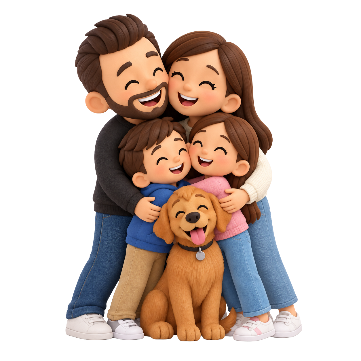 Familia feliz en su nuevo hogar